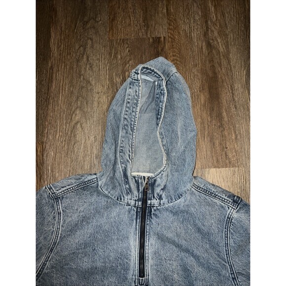 Vintage Guess Denim Quarter zip Pullover Sz Large Light Wash 80s/90s - Picture 4 of 14